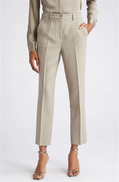 Samantha Pintuck Pleat Crepe Sablé Ankle Pants 